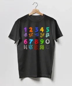 Animals Count Numbers Day Kids T-Shirt School Maths Day Costume