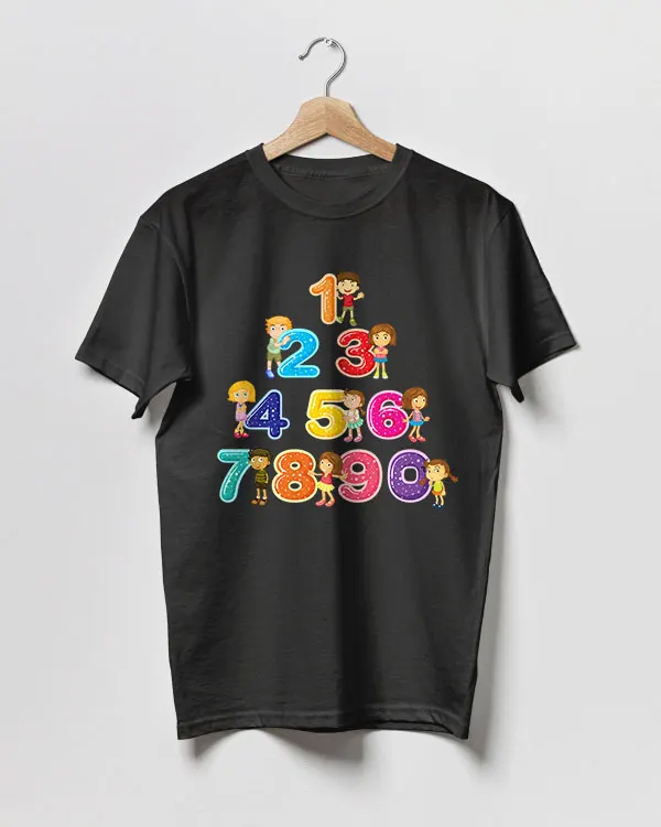 Numbers Day T-Shirt School Maths Day Costume Triangle Digits